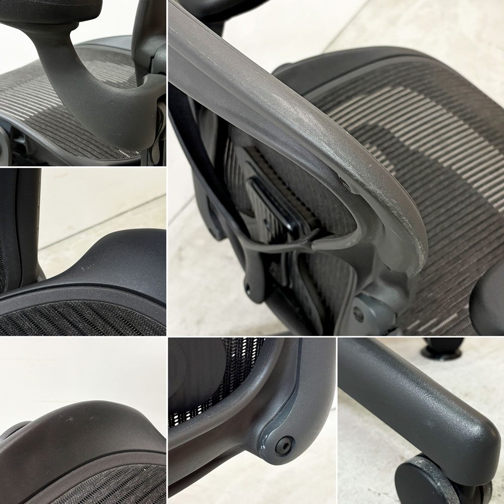 ハーマンミラー Herman Miller アーロンチェア クラシック Bサイズ ポスチャーフィット フル装備 グラファイトベース デスクチェア オフィスチェア ●