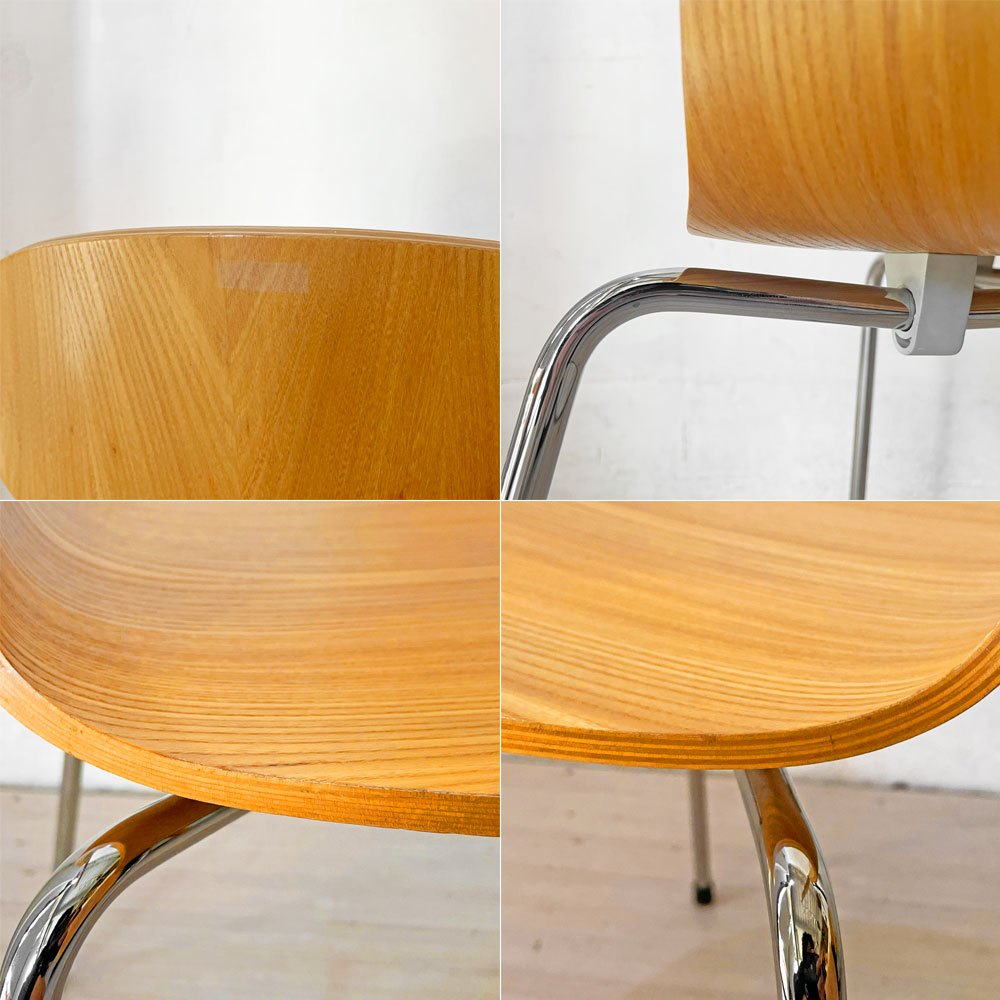 フリッツハンセン Fritz Hansen アントチェア ANT CHAIR アリンコチェア エルム材 4本脚 アルネ・ヤコブセン デンマーク 北欧家具 2013年製 ★