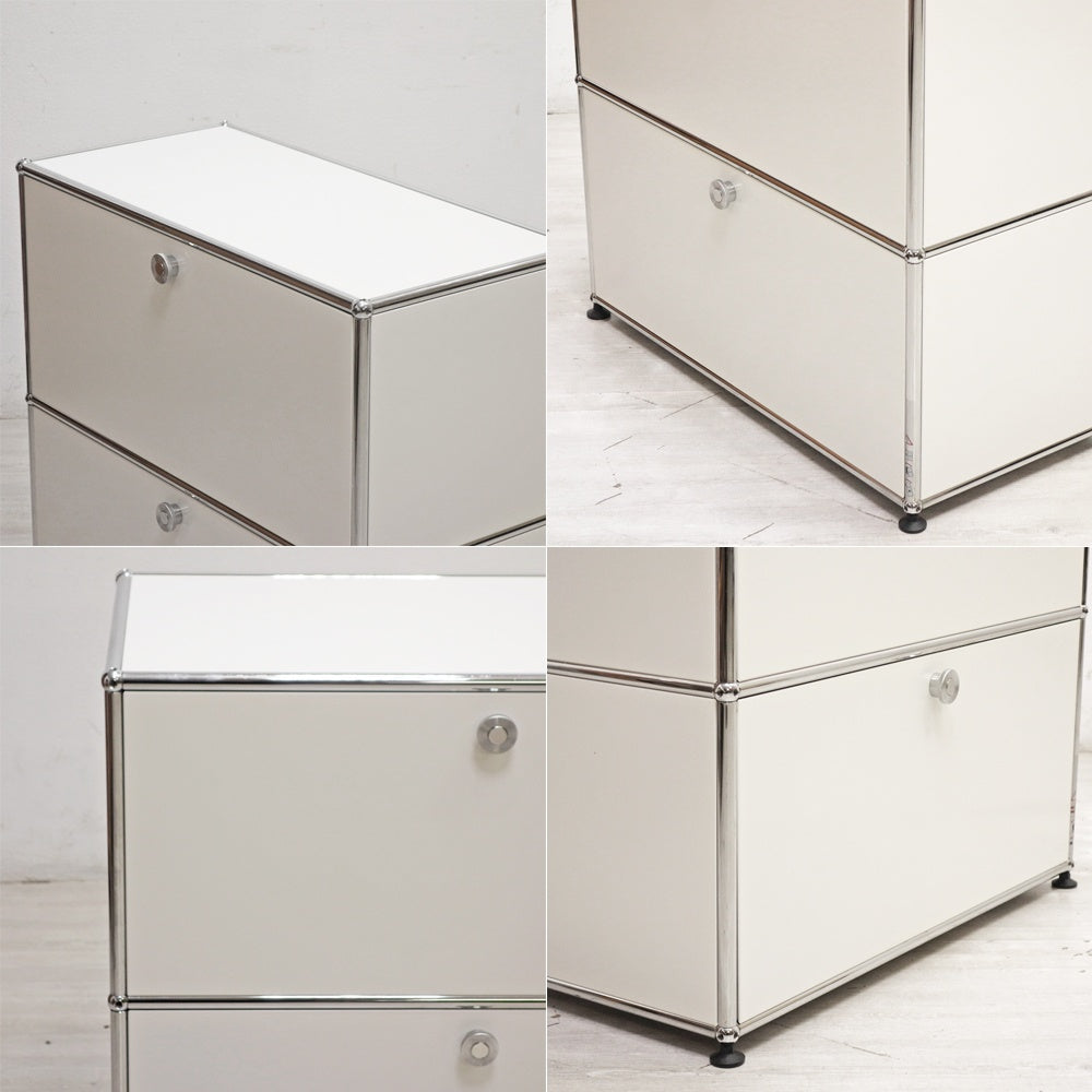 ユーエスエムハラー USMハラー USM Haller モジュラーファニチャー TVボード 1列2段 ドロップダウン x1 ドロワー x1 W77×D37cm ●