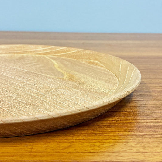 東屋 山茶盆 欅 トレイ トレー 挽き物 お盆 富山 無垢 日本製 木工藝 直径24cm ◎