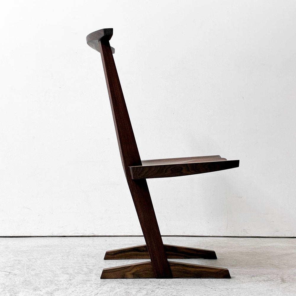 桜製作所 CN101 コノイドチェア CONOID CHAIR ダイニングチェア ウォールナット無垢材 × タモ材 ジョージ・ナカシマ George Nakashima 焼印有 ●