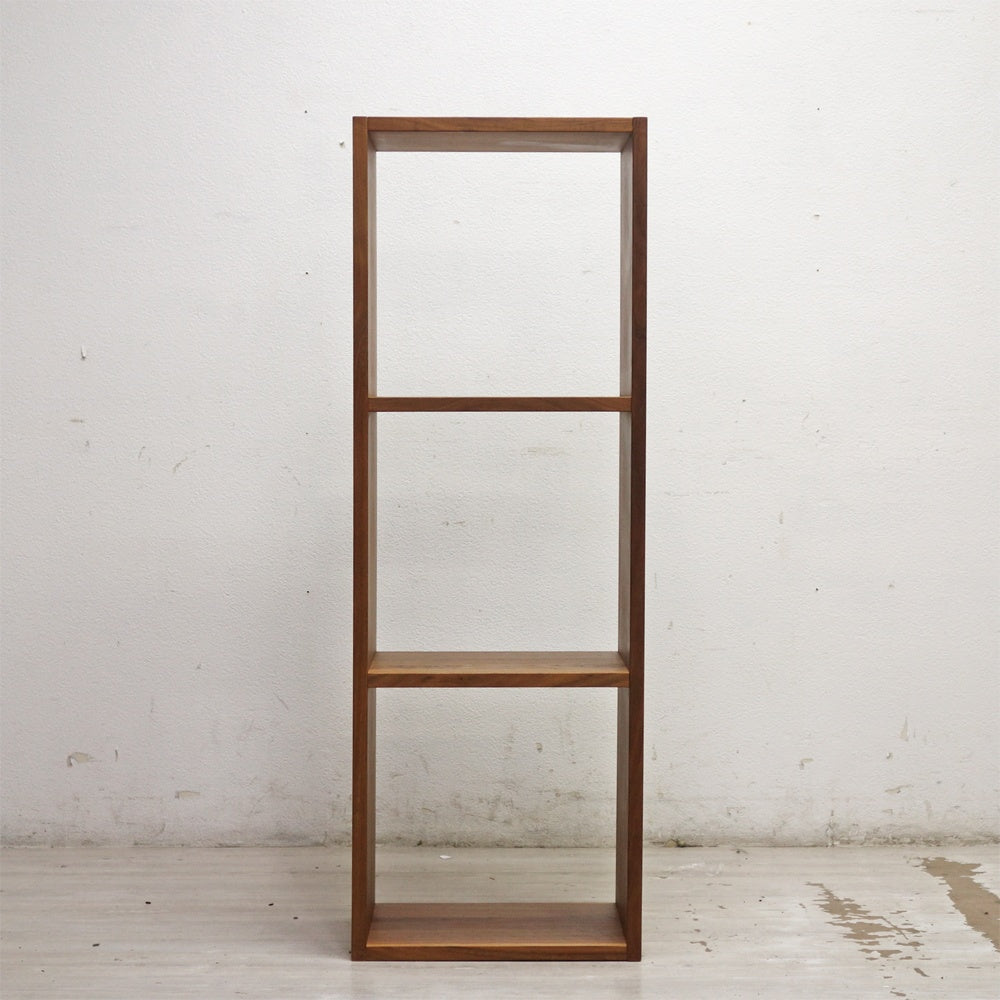 無印良品 MUJI スタッキングシェルフ 1列3段 ウォールナット材 オープンシェルフ 本棚 飾り棚 収納棚 ナチュラルデザイン ●