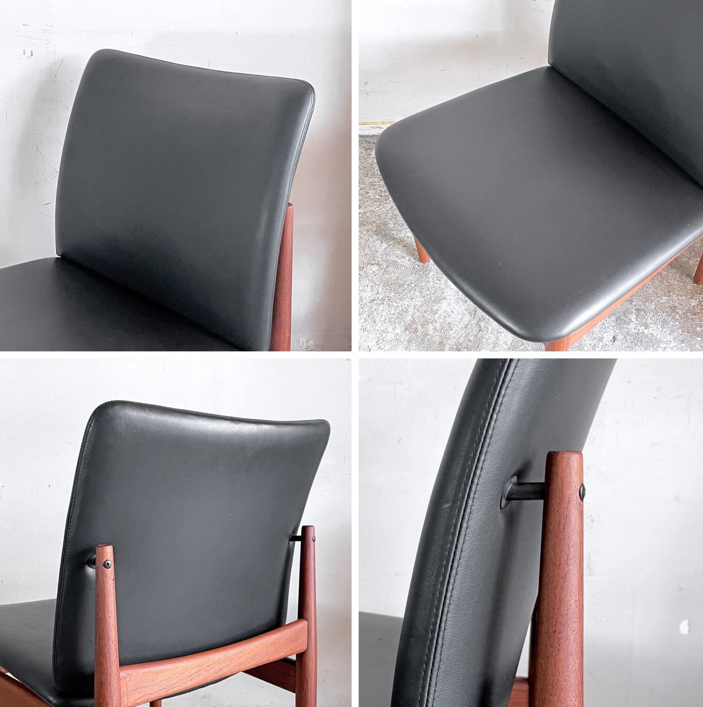 フランス＆サン France&Son 191チェア ダイニングチェア ラウンジチェア チーク材 レザー張り フィンユール Finn Juhl 北欧家具 ビンテージ ■
