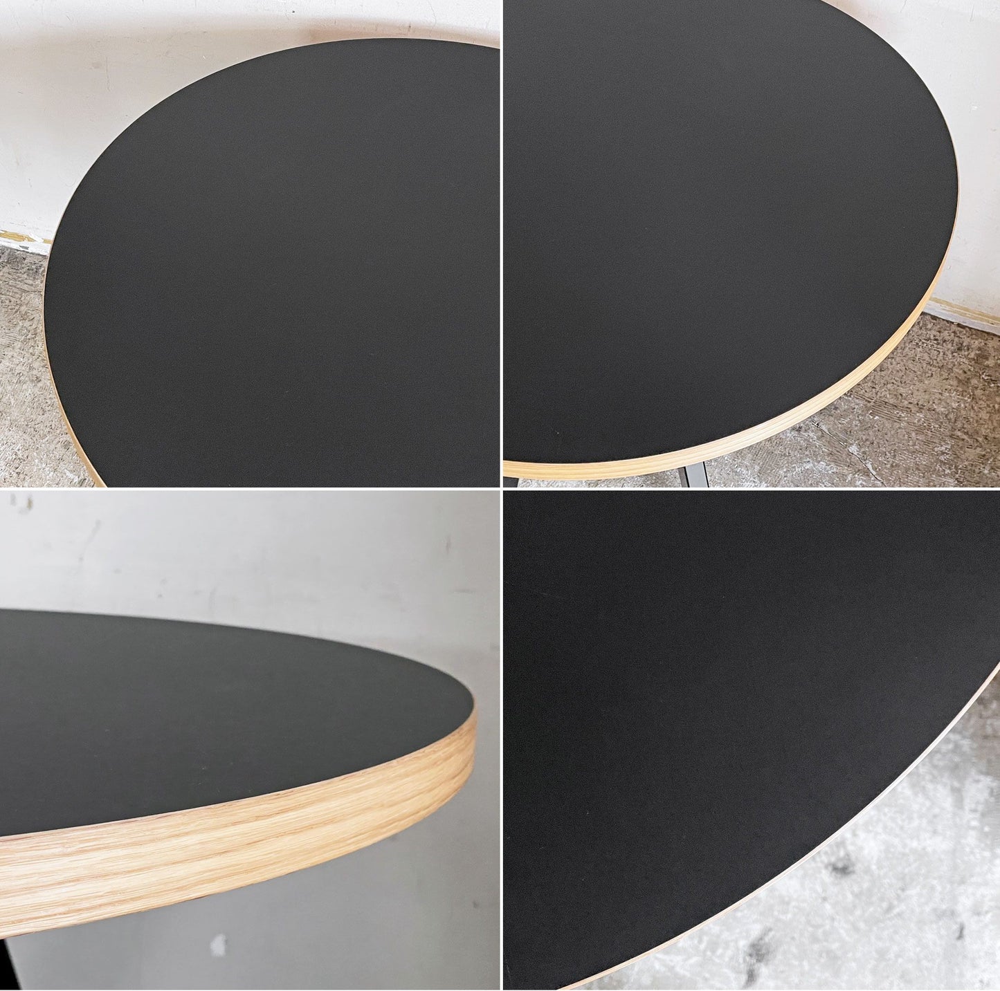かなでもの KANADEMONO ザ・カフェテーブル THE CAFE TABLE Black Steel 4pin ラウンド Φ80cm リノリウム天板 ■