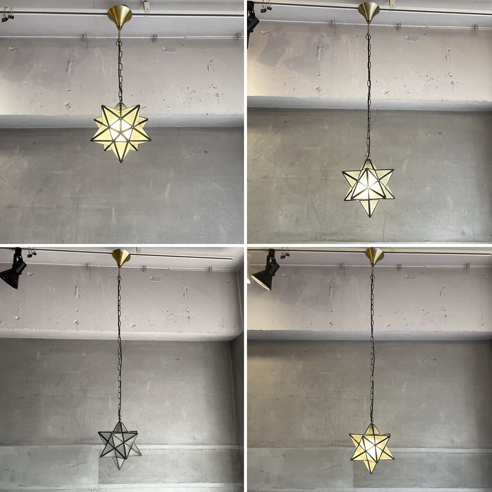 ディクラッセ DI CLASSE エトワール ETOIL ペンダントランプ 星形 フロストガラス 真鍮フレーム フロストカラー 箱付き ♪