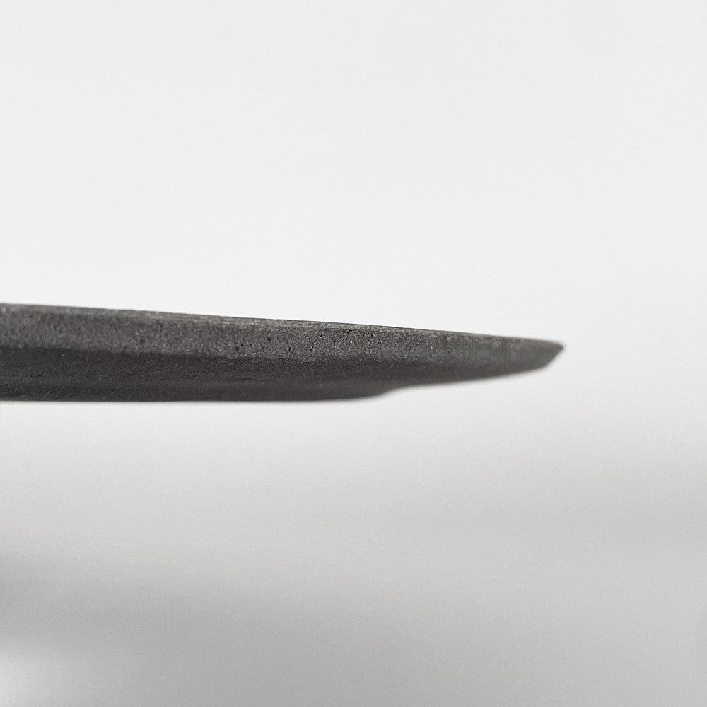吉田次朗 リムプレート ラウンド 平皿 ホワイトグレー Lサイズ  Φ25cm 陶器 現代作家 A ■