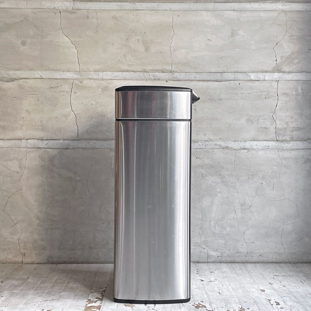 シンプルヒューマン Simple Human レクタンギュラータッチバーカン 30L ダストボックス ゴミ箱 ステンレス シルバー B ♪