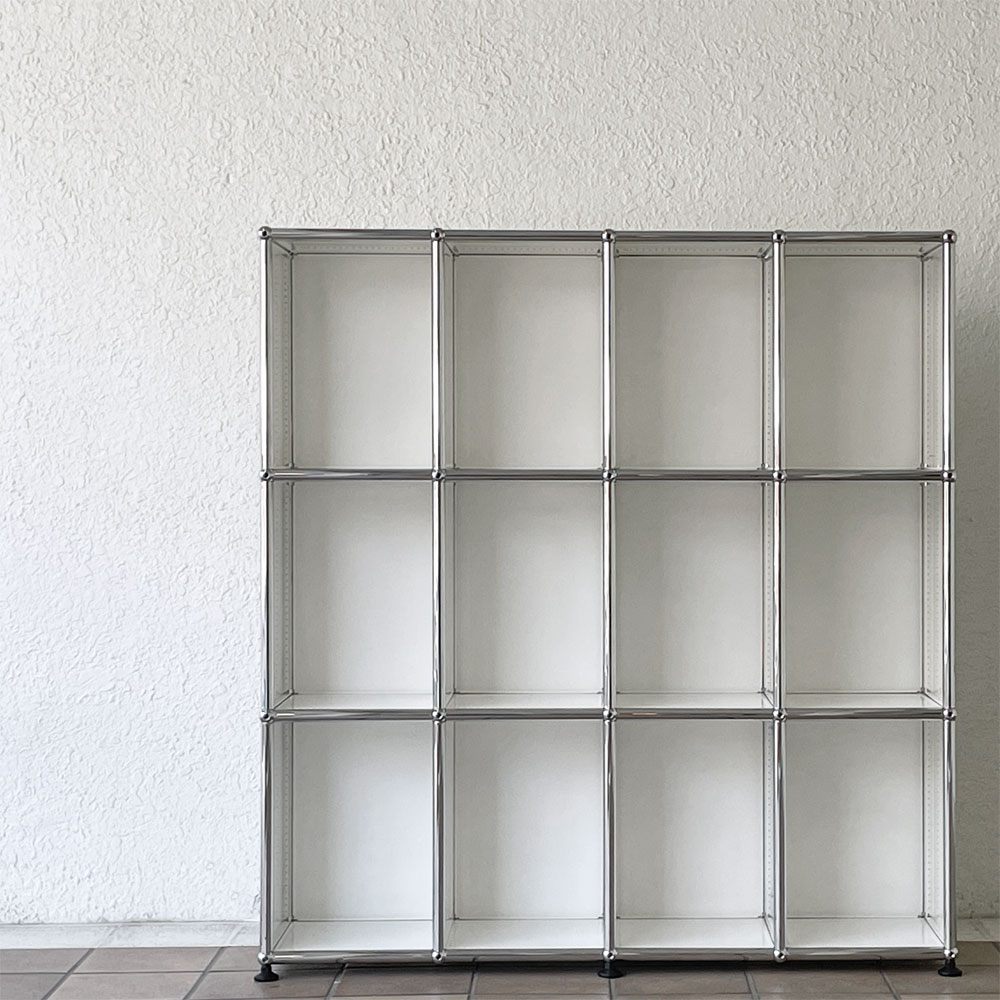 ユーエスエムハラー USMハラー USM Haller キャビネット シェルフ4列3段 W103cm ホワイト 飾り棚 参考価格約46万円 ◇