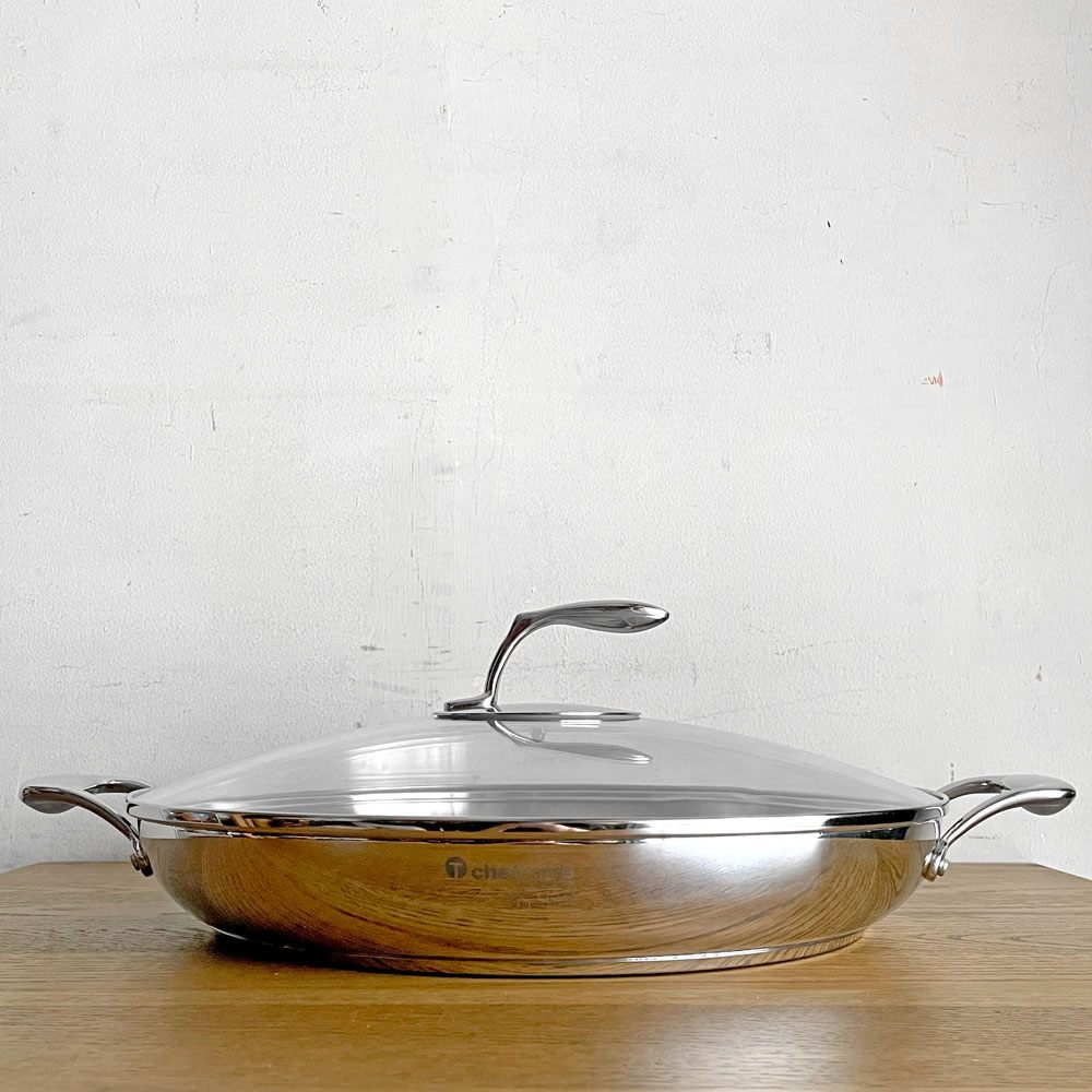 タッパーウェア Tupperware シェフシリーズ Chef Series パエリアパン Paella pan 36cm ガラス蓋付 ステンレス 日本未発売品 ■