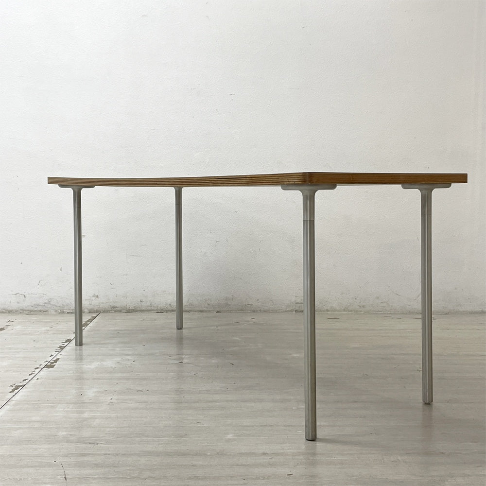 イデー IDEE バリエーションテーブル VARIATION TABLE ダイニングテーブル ワークテーブル ラミネート天板 ライトブルー スチール 希少 廃番 B ●