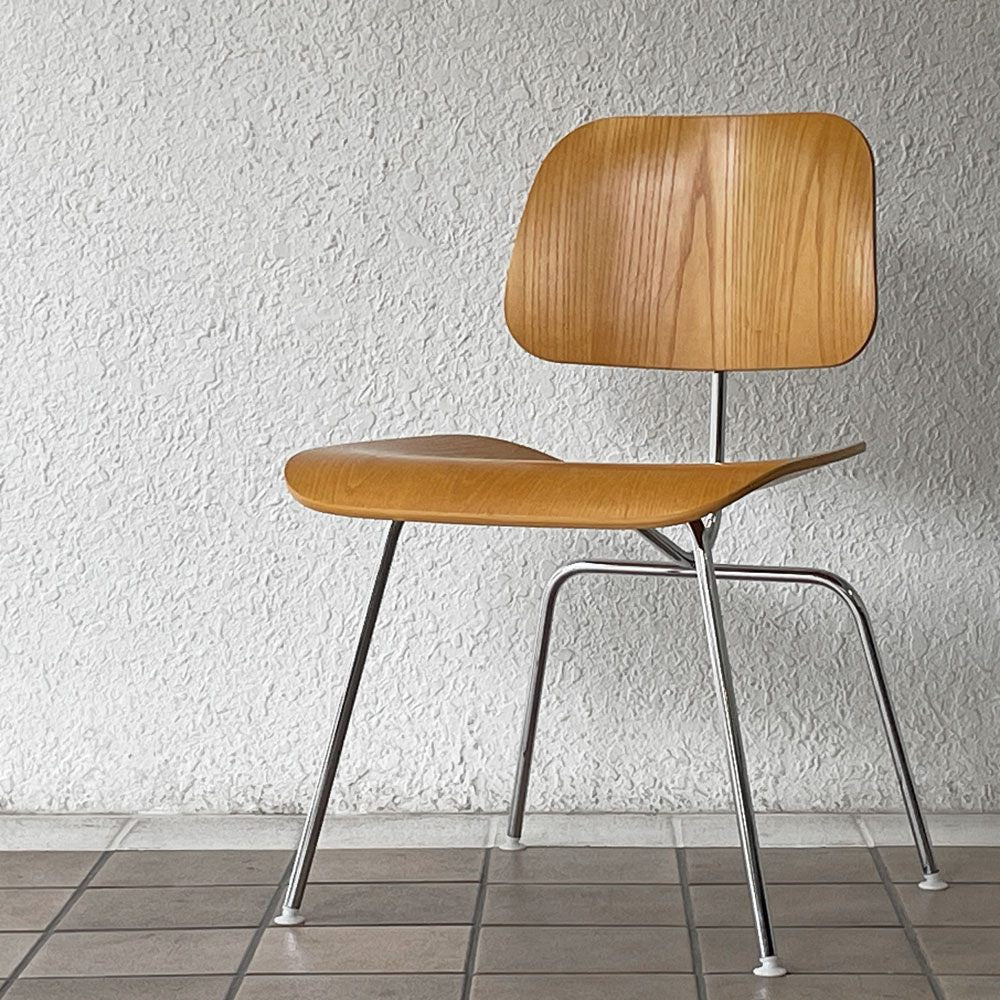 ハーマンミラー Herman Miller プライウッドダイニングチェア DCM アッシュ材 メタルレッグ C&R イームズ ◇