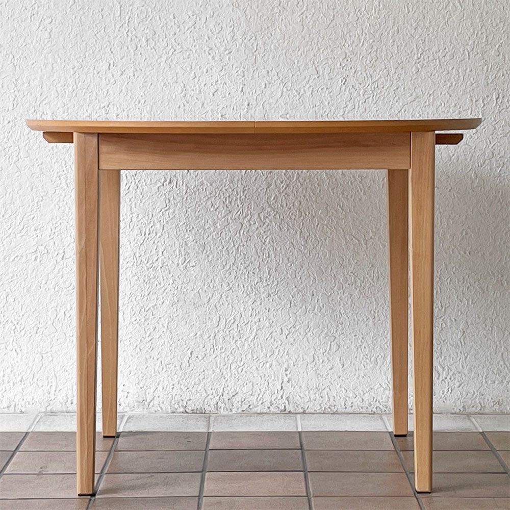 モダンデザイン Modern Design メープル材 ダイニングテーブル エクステンション オーバル W90-120cm 国産家具 ナチュラル ◇