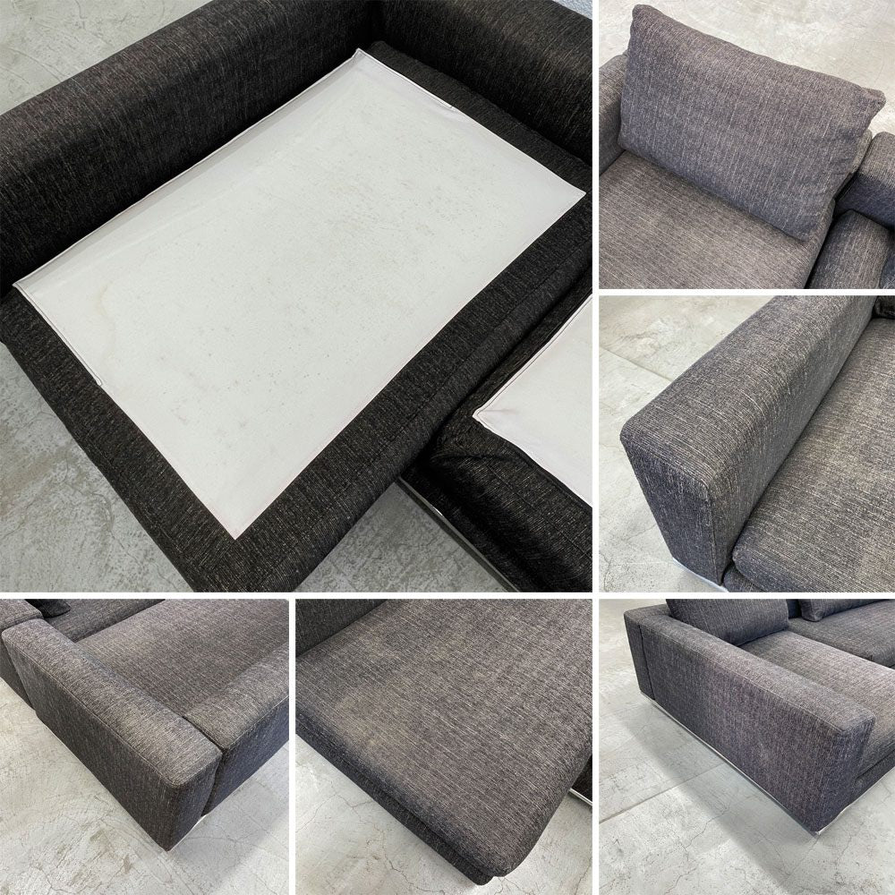 モーダエンカーサ moda en casa インカント incanto カウチソファ 左M+N & 右X+Y カバーリング生地 黒系ミックス色 参考価格～35万円 稀少廃番品 〓