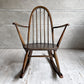 アーコール Ercol クエーカー ロッキングチェア アームチェア コロニアル ブラウン エルム材 ビーチ材 UKビンテージ 英国家具 ♪