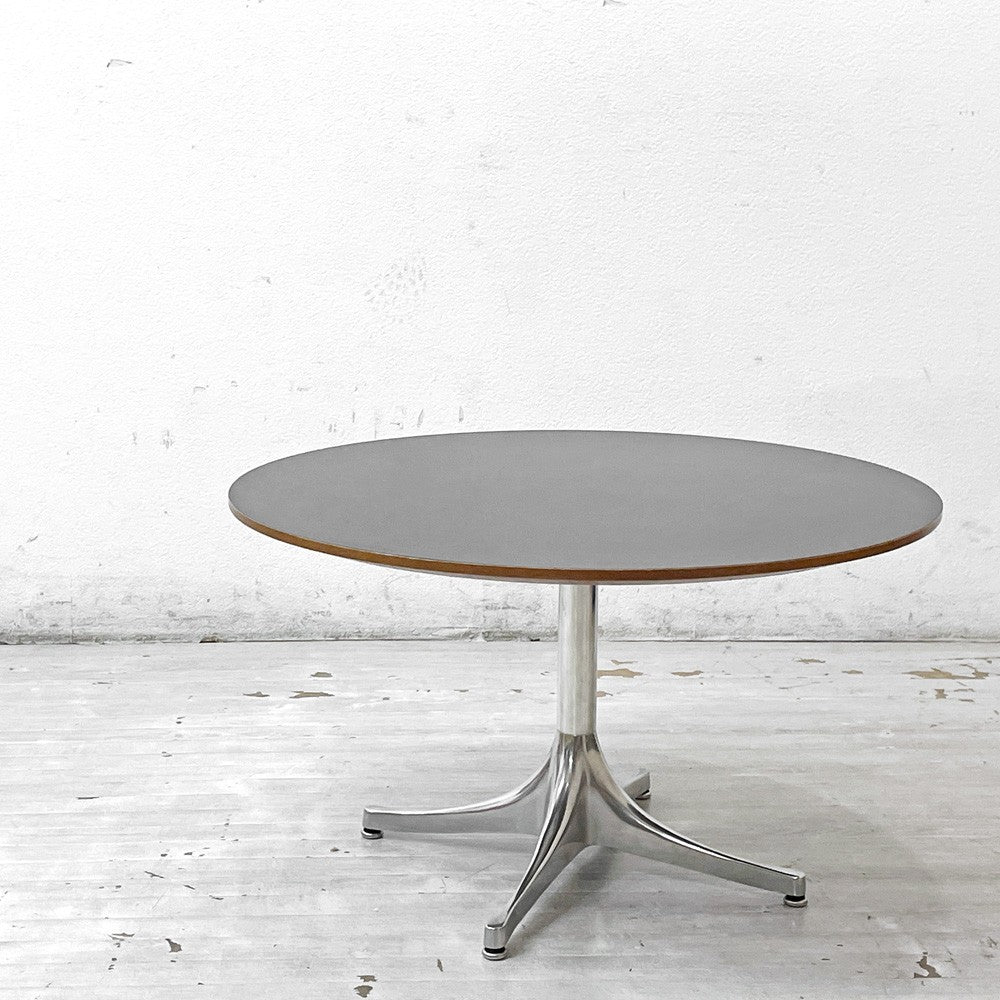 ハーマンミラー Herman Miller ペデスタルテーブル Nelson Pedestal Table コーヒーテーブル ローテーブル ブラック天板 Φ72cm ジョージ・ネルソン ミッドセンチュリー ●