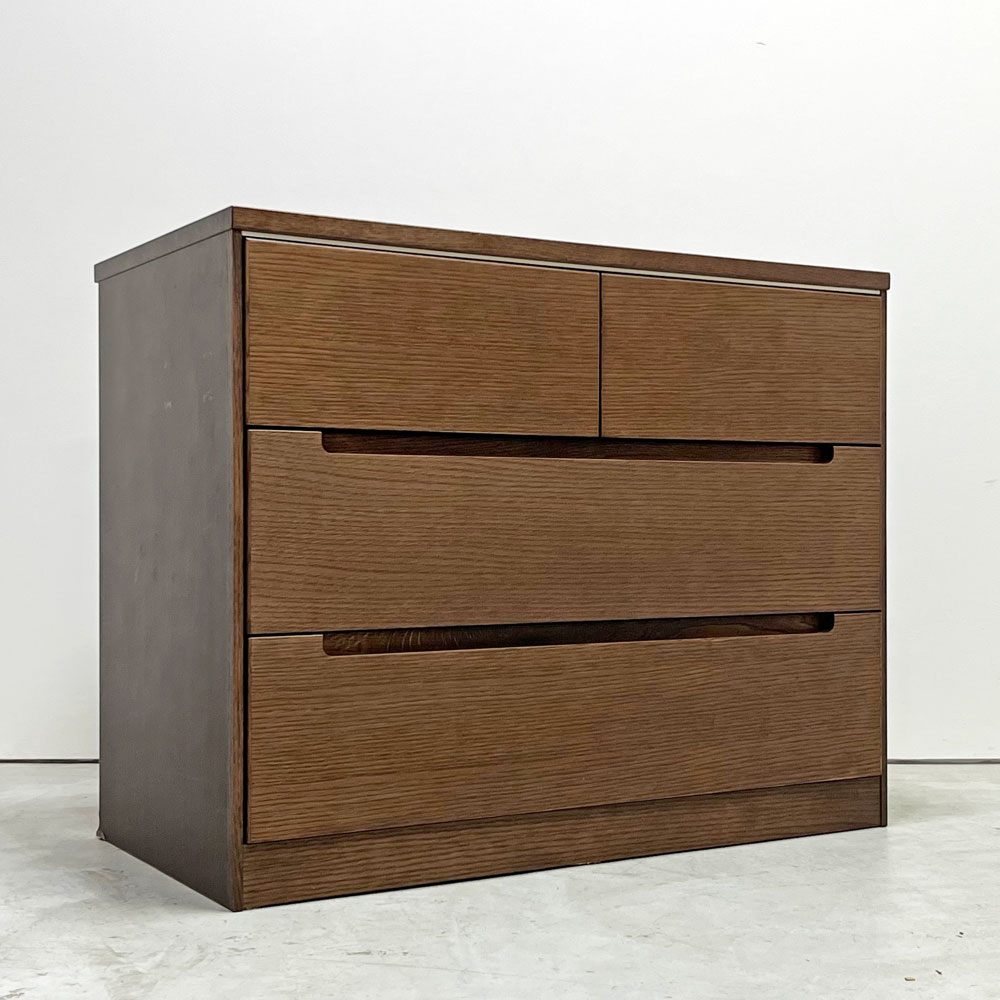 カリモク karimoku ドロアーチェスト 3段4杯 FT3104MK モカブラウン オーク材 桐材 W88cm ●