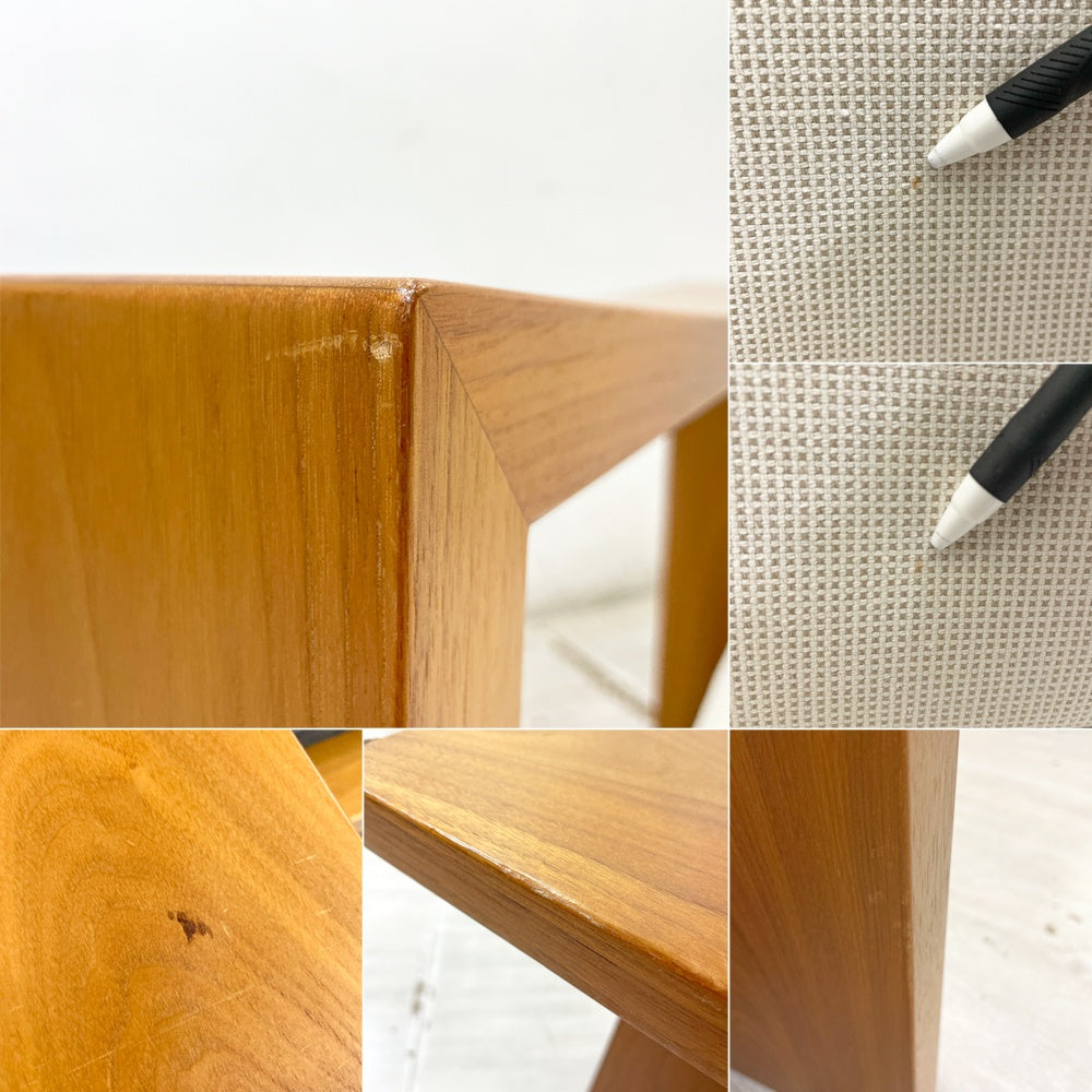 家具蔵 KAGURA モデルノ MODERNO 3Pソファ チェリー無垢材 ファブリック 現状品 ●