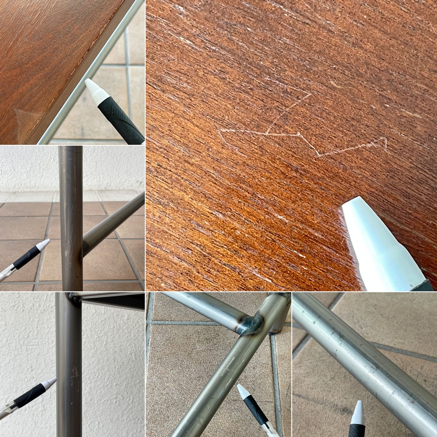 インダストリアルデザイン Industrial Design ワークデスク ウッド天板ｘスチールレッグ W160cm 配線孔 ◇