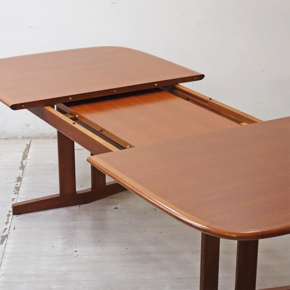 ジャパンビンテージ Japan Vintage チーク材 エクステンション ダイニングテーブル W160・200cm 伸長式 北欧デザイン ●
