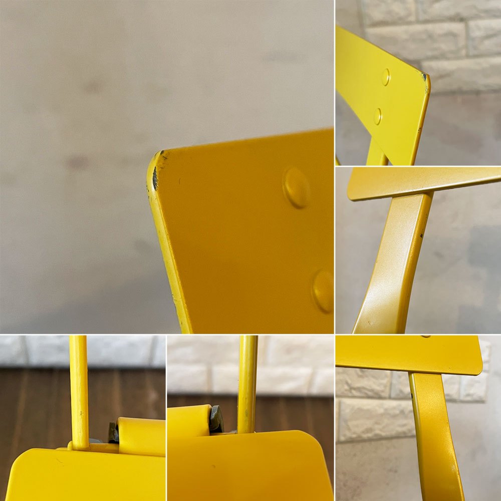 フェルモブ Fermob ビストロ BISTRO メタルチェア METAL CHAIR ガーデンチェア イエロー系 折りたたみ フランス 定価￥22,000- ◎
