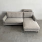 アイラーセン eilersen ストリームライン STREAMLINE カウチソファ 2P + シェーズロング ヘッドレスト付き W2100 グレー系生地 COTTON-26 参考価格合計約62万円の品 デンマーク アクタス ACTUS 取扱い 北欧家具 〓