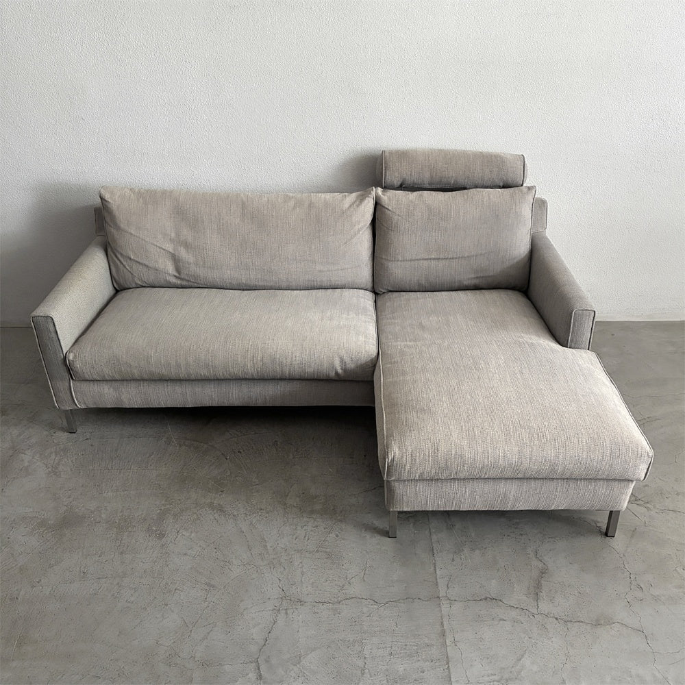アイラーセン eilersen ストリームライン STREAMLINE カウチソファ 2P + シェーズロング ヘッドレスト付き W2100 グレー系生地 COTTON-26 参考価格合計約62万円の品 デンマーク アクタス ACTUS 取扱い 北欧家具 〓