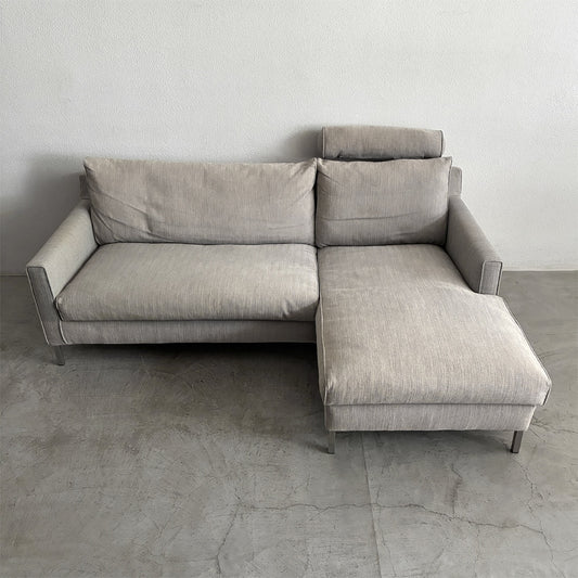 アイラーセン eilersen ストリームライン STREAMLINE カウチソファ 2P + シェーズロング ヘッドレスト付き W2100 グレー系生地 COTTON-26 参考価格合計約62万円の品 デンマーク アクタス ACTUS 取扱い 北欧家具 〓