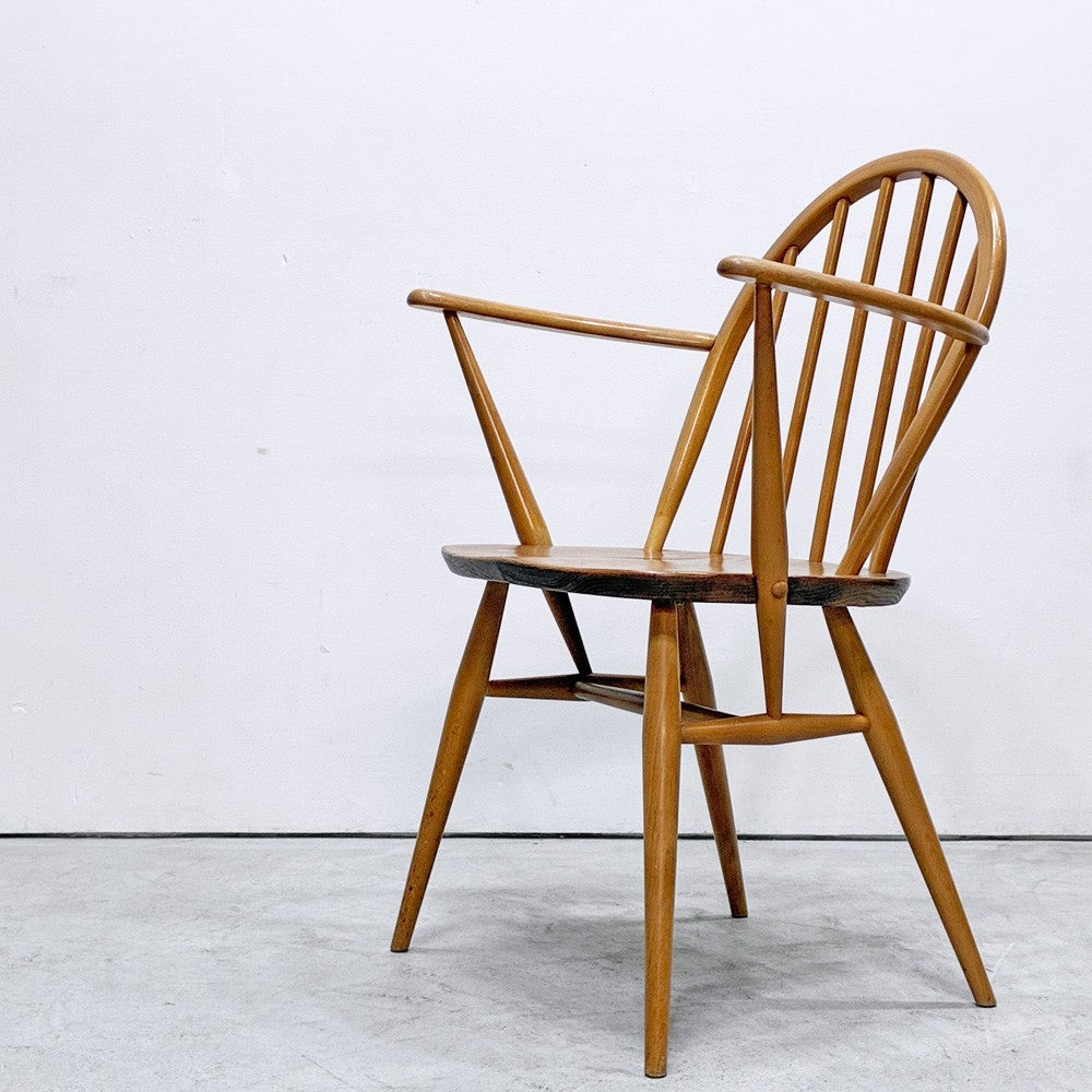 アーコール Ercol フープバックチェア アームチェア ダイニングチェア エルム材 ビーチ材 UKビンテージ 英国家具 ●