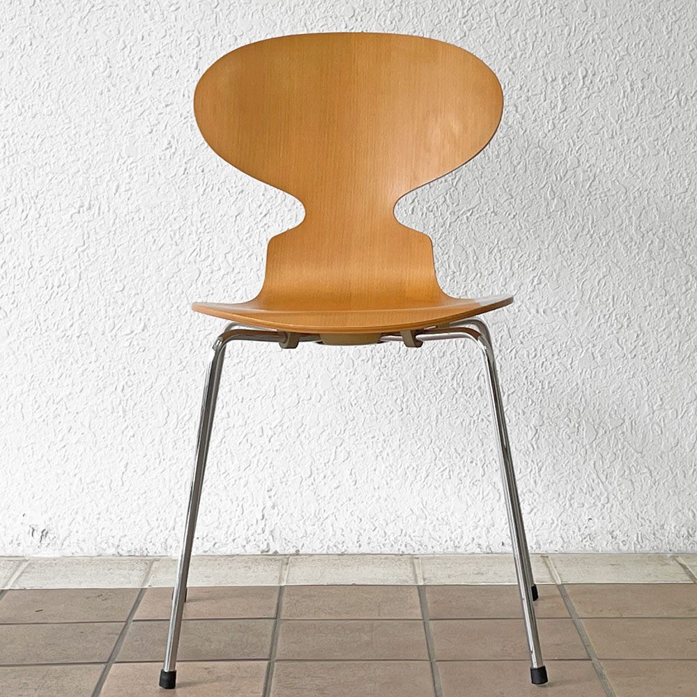 フリッツハンセン Fritz Hansen アントチェア 4本脚 ナチュラルビーチ ラッカー アルネ・ヤコブセン 北欧家具 C ◇