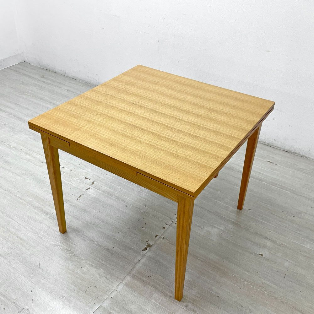 無印良品 MUJI エクステンション ダイニングテーブル 伸長式 オーク材 W85cm ナチュラル 廃番 ●