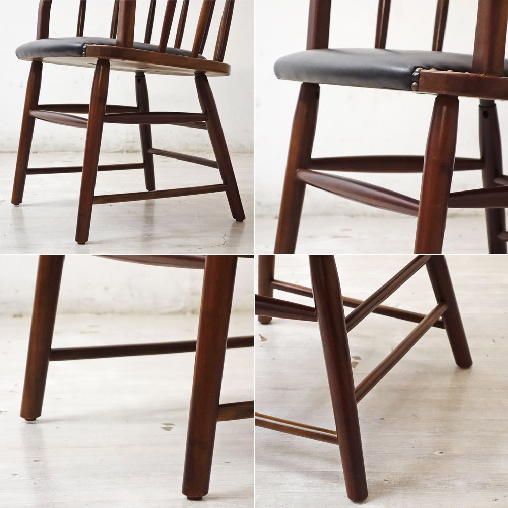 アクメファニチャー ACME Furniture オークス アーム チェア OAKS ARM CHAIR ダークブラウン PUレザー ●
