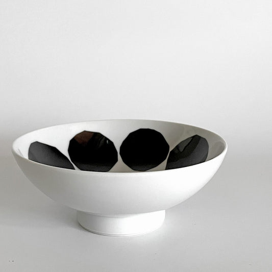 マリメッコ marimekko x 有田焼 福泉窯 「We love Japan」 お茶碗 キヴェット柄 漆黒 伝統工芸 北欧食器 A ■