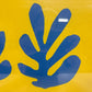 イデー IDEE アンリ マティス Henri Matisse  青いシートと黄色い背景 シルクスクリーン アートポスター W72×H52cm 額装品 ●