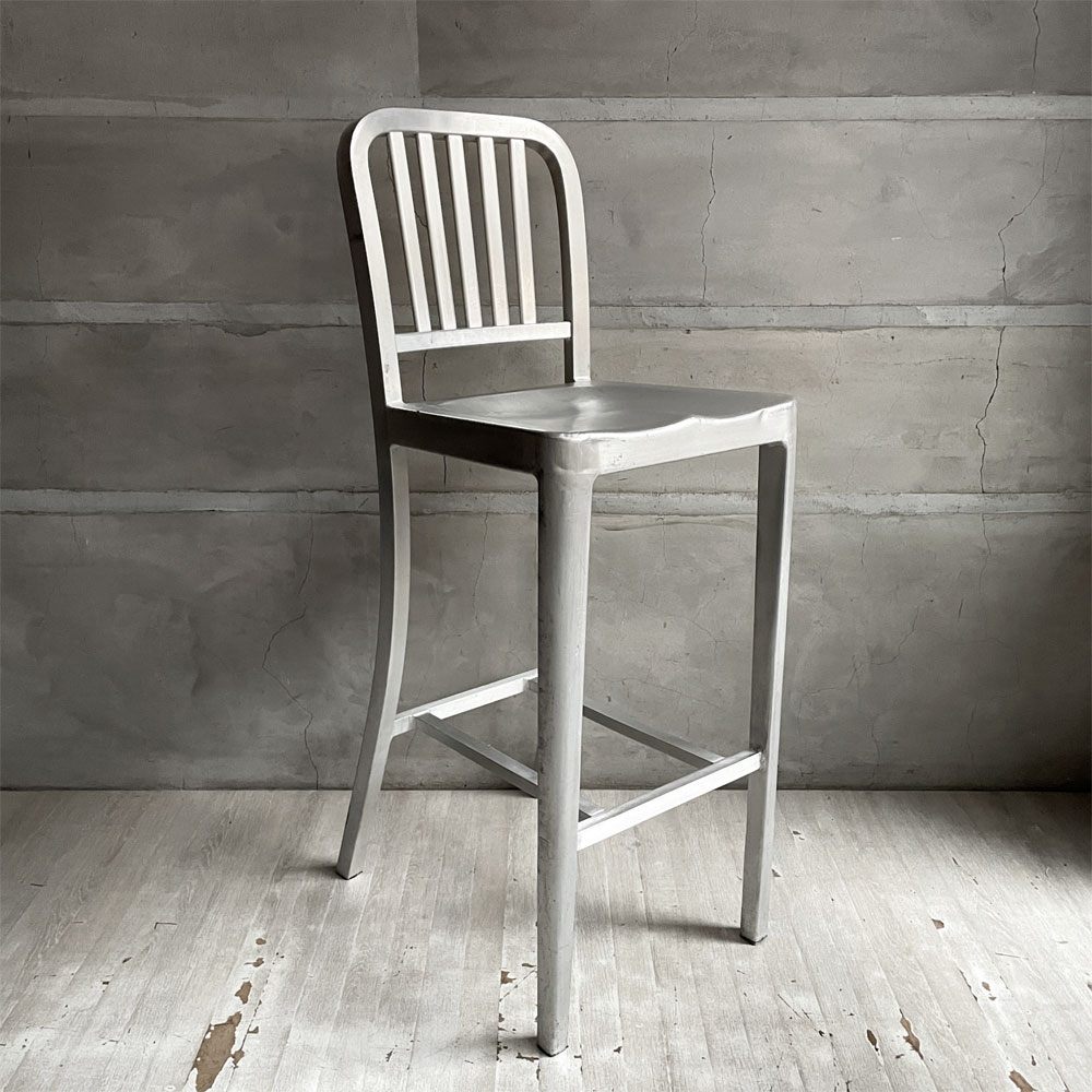 ネイビーバースツール Navy BarStool カウンターチェア ハイチェア アルミニウム インダストリアル リプロダクト品  B♪