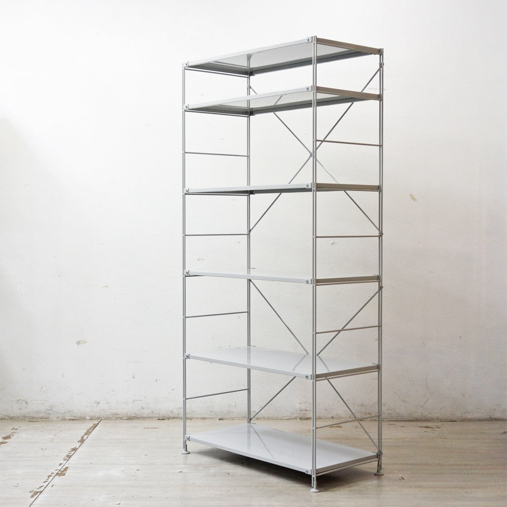 無印良品 MUJI スチールユニットシェルフ オープンシェルフ スチール棚 6段 W84 H175cm ●