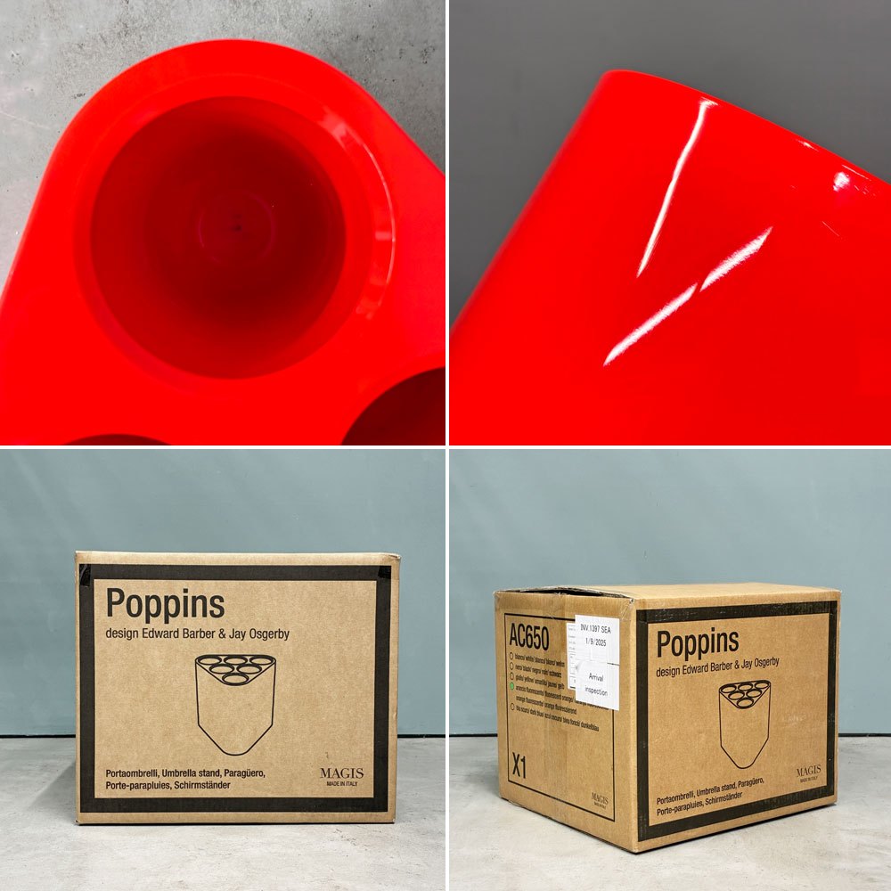 マジス MAGIS ポピンズ POPPINS 傘立て ネオンオレンジ 未使用品 元箱付 イタリアモダン 定価￥38,500- ◎