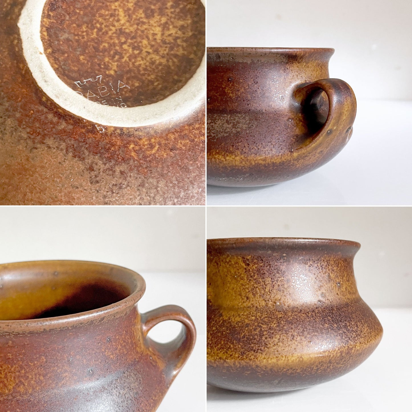 アラビア ARABIA ルスカ RUSKA フラワーポット プランターカバー 花器 スープボウル 把手付き H8cm ウラ・プロコッペ フィンランド 北欧ビンテージ ■