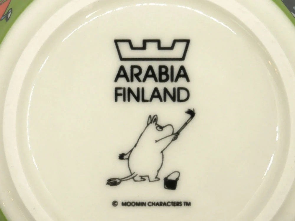 アラビア ARABIA ムーミン Moomin ボウル トフスランとビフスラン ライトグリーン 廃番 フィンランド 北欧食器 ●