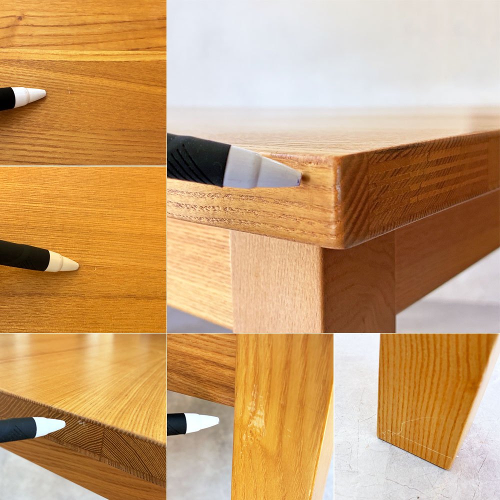 無印良品 MUJI 木製テーブル ダイニングテーブル タモ材 無垢集成材 W140cm  ナチュラルデザイン 廃盤 ★