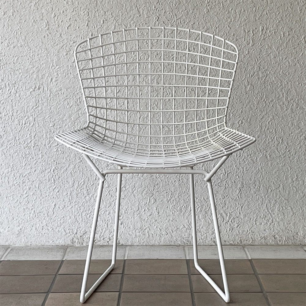 ノル Knoll 420 サイドチェア ワイヤーチェア ホワイト ハリー・ベルトイア Harry Bertoia ミッドセンチュリー 名作椅子 ◇