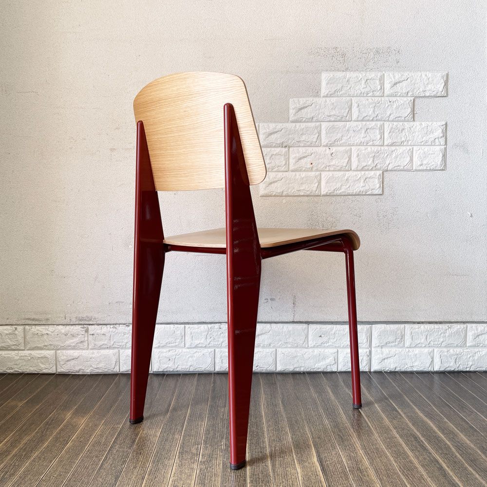 ヴィトラ vitra スタンダードチェア Standard Chair ナチュラルオーク × ジャパニーズレッド ジャン・プルーヴェ Jean Prouve フランス 定価￥116,600- 名作椅子 ◎