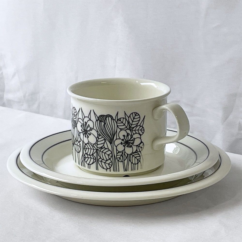 アラビア ARABIA クロッカス krokus カップ＆ソーサー プレート トリオ エステリ・トムラ Esteri Tomula 北欧ビンテージ ◇