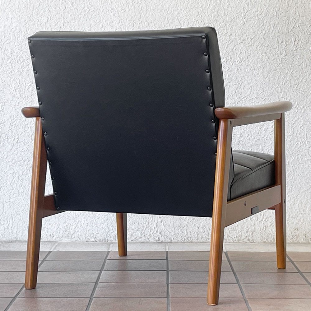 カリモク60 karimoku60 Kチェア 1シーター ソファ スタンダードブラック 60's レトロモダン ミッドセンチュリーデザイン ◇