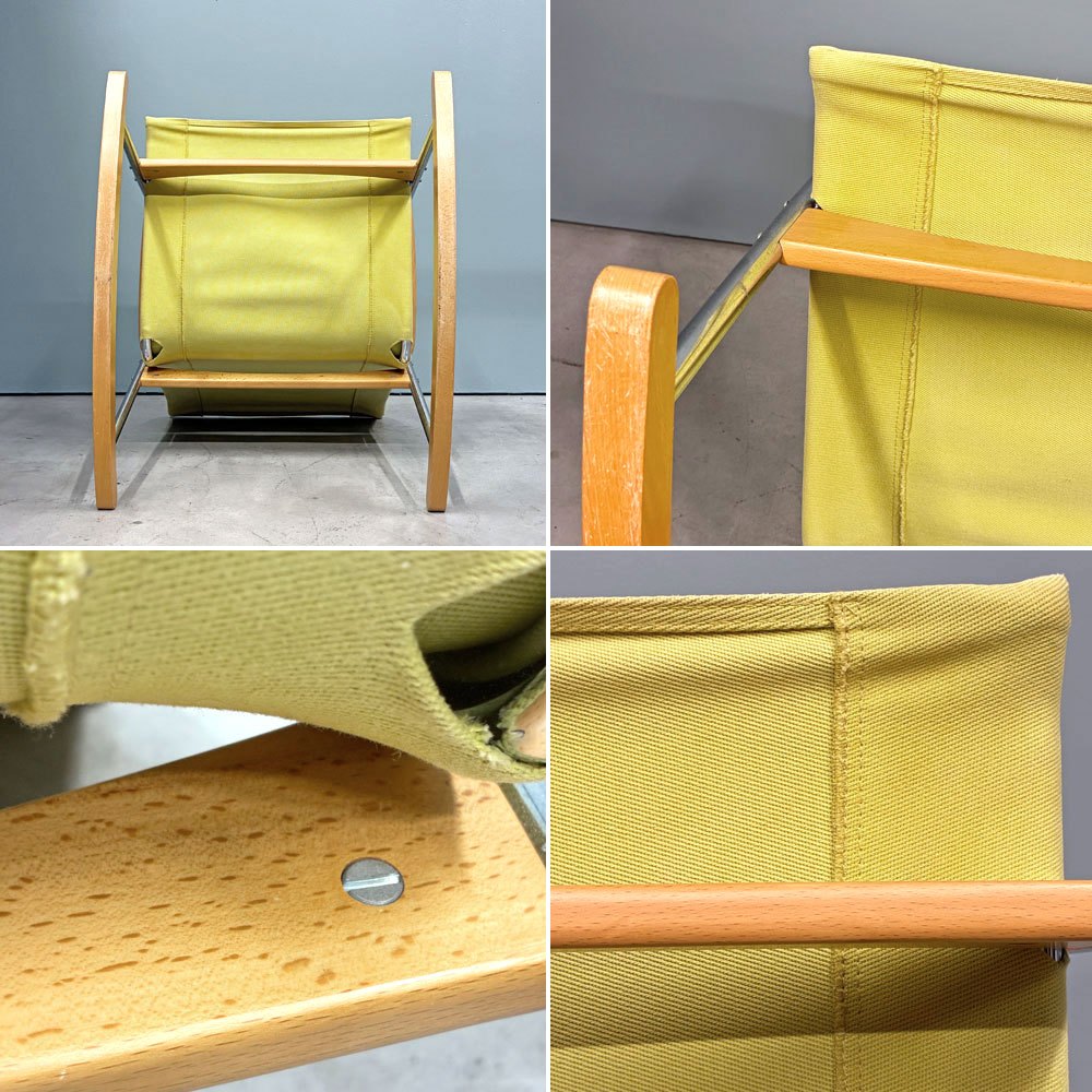 ニーチェア S NY chair S ロッキングチェア ラウンジチェア キャンバス イエロー 新居猛 廃盤 希少 ◎