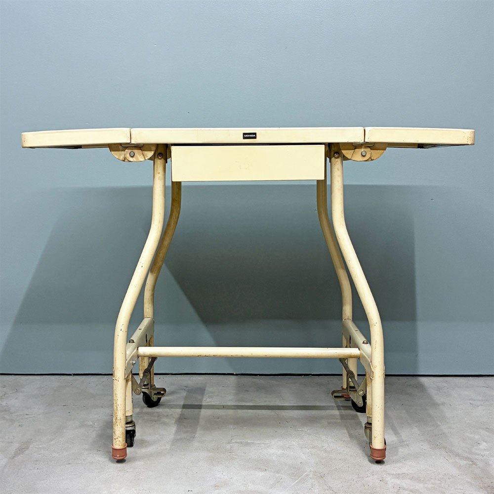 ビンテージ Vintage タイプライターデスク バタフライ式 ドロワー付き キャスター ワークデスク 作業台 インダストリアル 昭和レトロ ◎