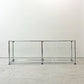 ユーエスエムハラー USMハラー USM Haller モジュラーファニチャー ローボード キャビネット シェルフ クリア ガラスパネル 2列1段 W152cm スイス ●