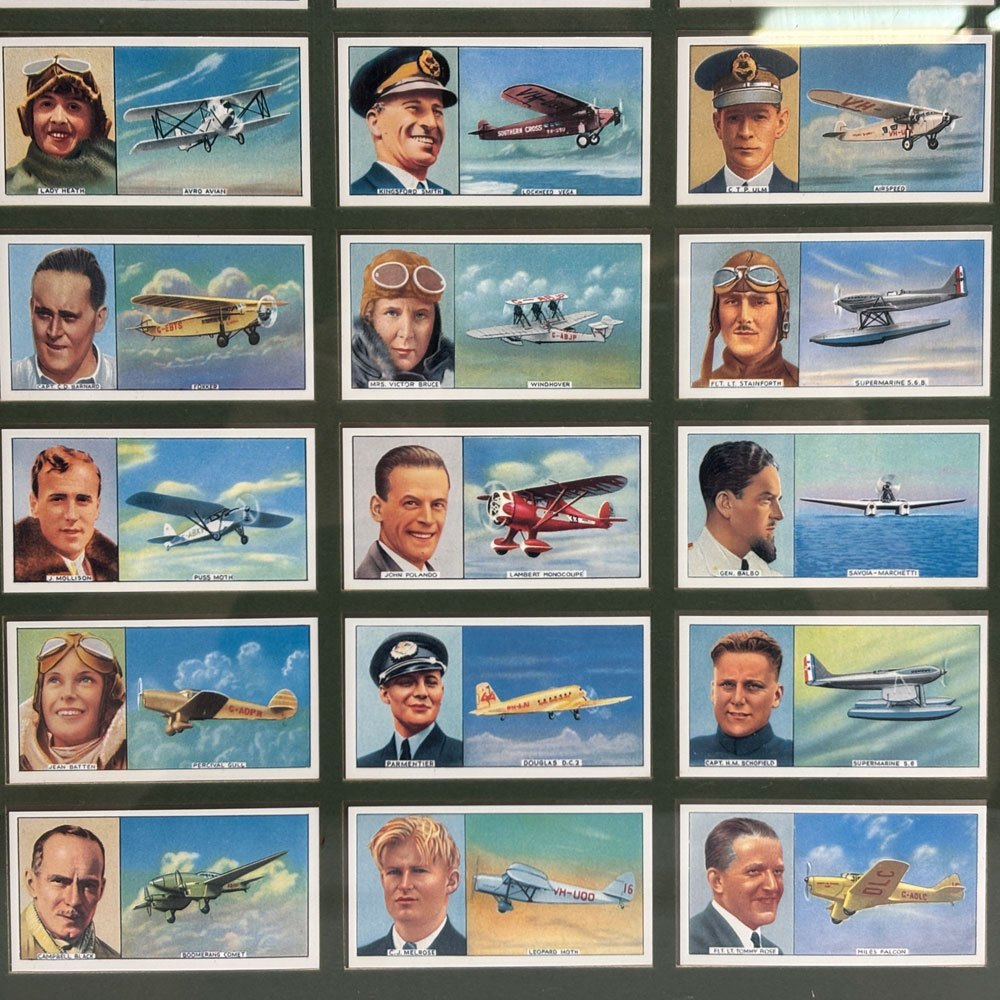 Carreras Famous Airmen ＆ Airwoman シガレットカード タバコカード 額装品 ●