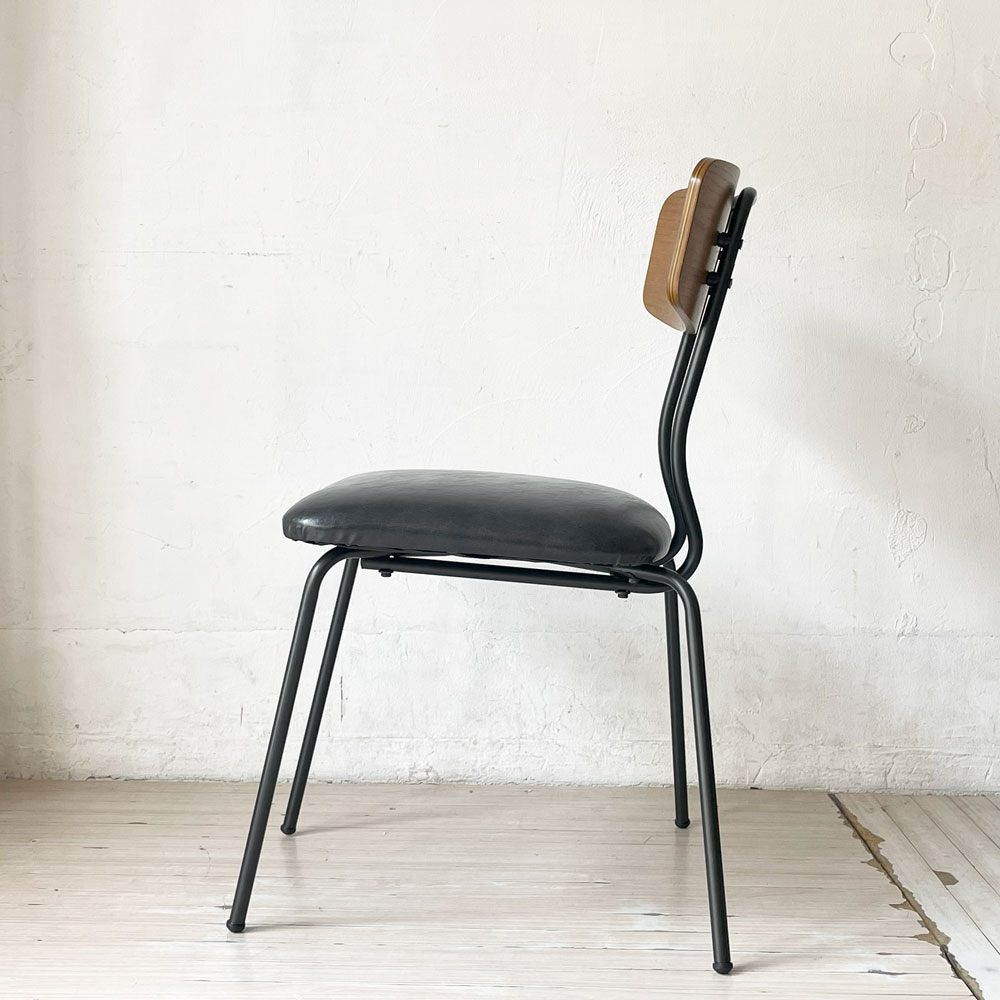 ジャーナルスタンダードファニチャー journal standard Furniture j.s.F ヘンリー HENRY ダイニングチェア PVCレザー アイアン 廃番 ★