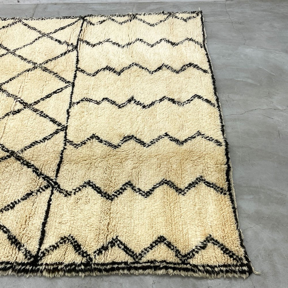 ベニワレン Beni Ouarain ラグ 手織り絨毯 モロッコ 295×221 ウール 羊毛 モロッカンラグ 大判サイズ 〓