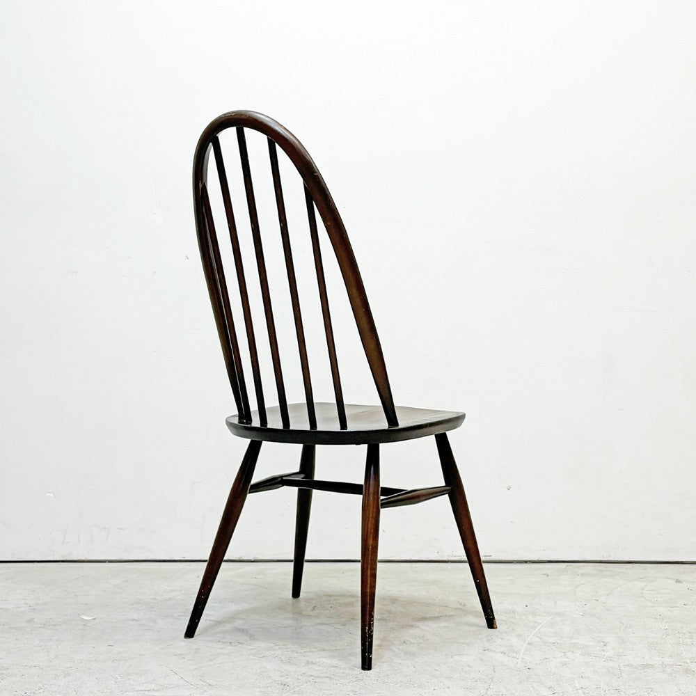 アーコール Ercol クエーカーチェア ダイニングチェア ハイバック オールドコロニアル ブラウン エルム材 × ビーチ材 UKビンテージ 英国家具 B ●